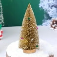 thumbnail image 5 of LSLJS Desktop Christmas Tree Ornaments, Christmas Decorations, 9.8 inch Mini Gold Christmas Tree with Wooden Base and Decorative Ball, Xmas Tabletop Scene Layout Christmas Gifts for Office Party, 5 of 6