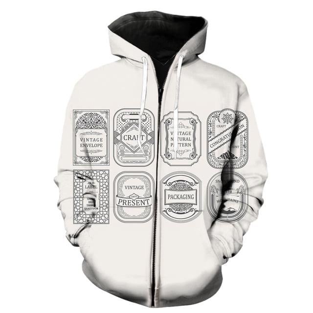 Sudadera con capucha y cremallera para hombre, estilo europeo y americano, estilo Harajuku, informal, de gran tamaño, estilo hip hop, unisex, divertida, con estampado 3D.