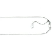 FINEJEWELERS Sterling Silver 30 Inch Rhodium Finish 0.9mm Adjustable Cable Chain Lobster Clasp