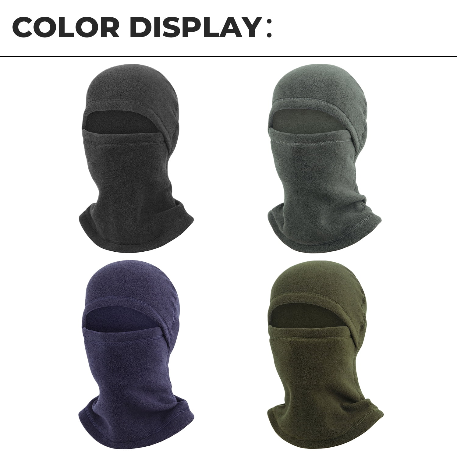 2 Pack Ski Face Mask Balaclava Thermal Windproof Face Cover for Cold Weather Black&Navy Blue