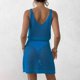 thumbnail image 4 of Mujeres Playa Humo, Nuevo Color Sólido Cuello en V Arco Corte Cubrir para el Desgaste Casual Y de Vacaciones, Vestido Ligero Estiramiento Túnica, 4 of 9