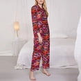 thumbnail image 3 of Lsque Red Lips Kissing Pattern Long Sleeve Pajama Set for Women - Soft 2-Piece Sleepwear and Loungewear Set with Pockets, Comfy Nightwear-Large, 3 of 7