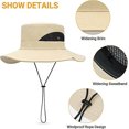 thumbnail image 4 of Sombrero para el sol para hombre, ala ancha, plegable, impermeable, protección UV, para montañismo, exterior, malla transpirable, para viajes, jardinería, pesca, correa ajustable, 4 of 5