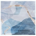 thumbnail image 2 of SAFAVIEH Tacoma Leon Abstract Machine Washable Area Rug, Blue/Gold, 4' x 4' Square, 2 of 13