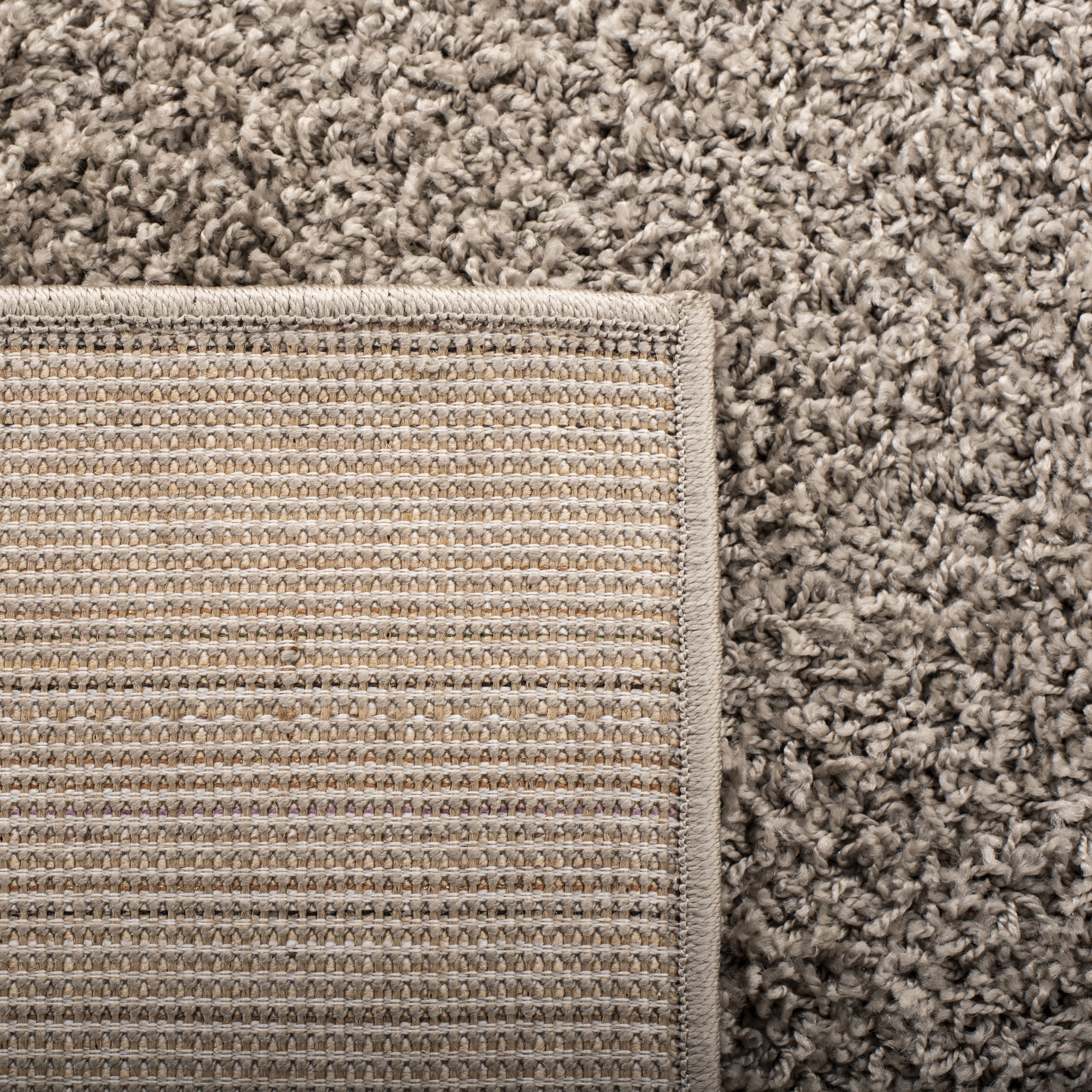 SAFAVIEH New York Willis Plush Solid Shag Area Rug, Grey, 4' x 6'