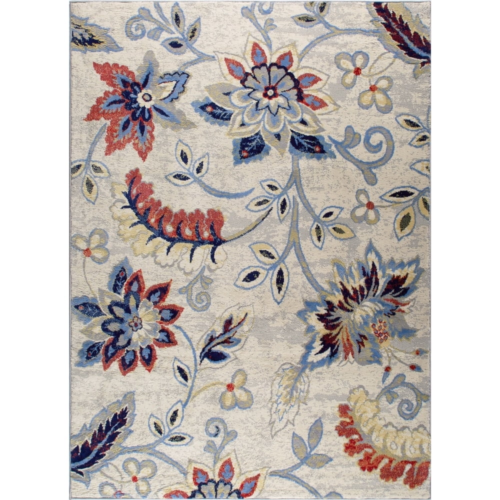 Home Dynamix Tremont Teaneck Contemporary Floral Area Rug, Taupe/Pink, 5'2" Round