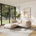 thumbnail image 4 of Sdorens Convertible Sectional Sofa Set,Small L Shaped 3-Seat Couch with Ottoman,Modern Sofas Couches for Living Room,Khaki, 4 of 19