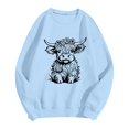 thumbnail image 4 of WEAIXIMIUNG Chandails en Molleton pour Femmes Tendance Fermeture à Glissière Automne et Hiver 2024 Col Rond Mode Imprimé Vache Manches Longues Mode Décontractée Top Sortie, 4 of 4