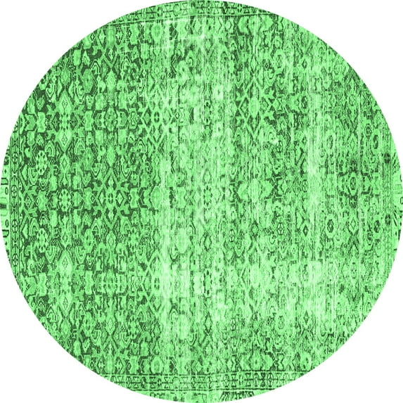 Ahgly Company Indoor Round Persian Emerald Green Traditional Area Rugs, 6' Round
