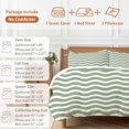 thumbnail image 6 of King 4 Piece Bedding Set Sage Green Water Ripple Soft Breathable Duvet Cover and Pillowcase, Abstract Modern Striped Duvet Cover Set Bed Sheets for Bedroom Dormitory Guest Room, 6 of 9