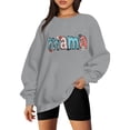 thumbnail image 2 of Mama Oversized Crewneck Pullover for Women - Casual Long Sleeve Round Neck Sweatshirt Top, 2 of 4