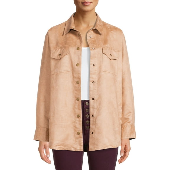 Time and Tru Women's Corduroy with Buttons Shacket