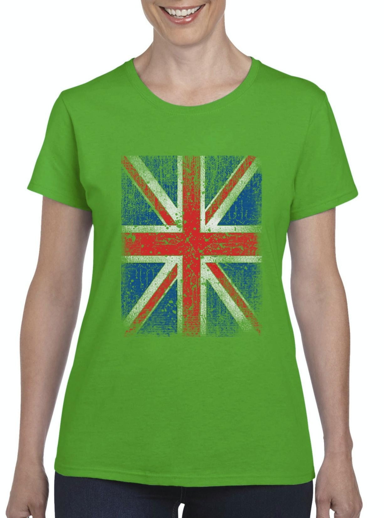 IWPF Womens Union Jack British Flag Short Sleeve TShirt Walmart