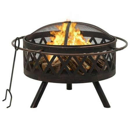 Casafoyer Rustic Fire Pit with Poker 29.9" XXL Steel