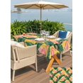 thumbnail image 5 of Outdoor Tablecloth with Umbrella Hole for Patio/Picnic/Party/Camping, Pink Flamingo Waterproof Table Cloth Rectangle Table Cover Washable, Vintage Summer Tropical Leaves Yellow (54"x 80"), 5 of 9