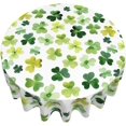 thumbnail image 3 of St. Patricks Day Tablecloth 70X70 Inch Round Green Watercolor Shamrock Table Cloth Dust-Proof Wrinkle Resistant Rustic Spring Table Covers for Holiday Party Dining, 3 of 6