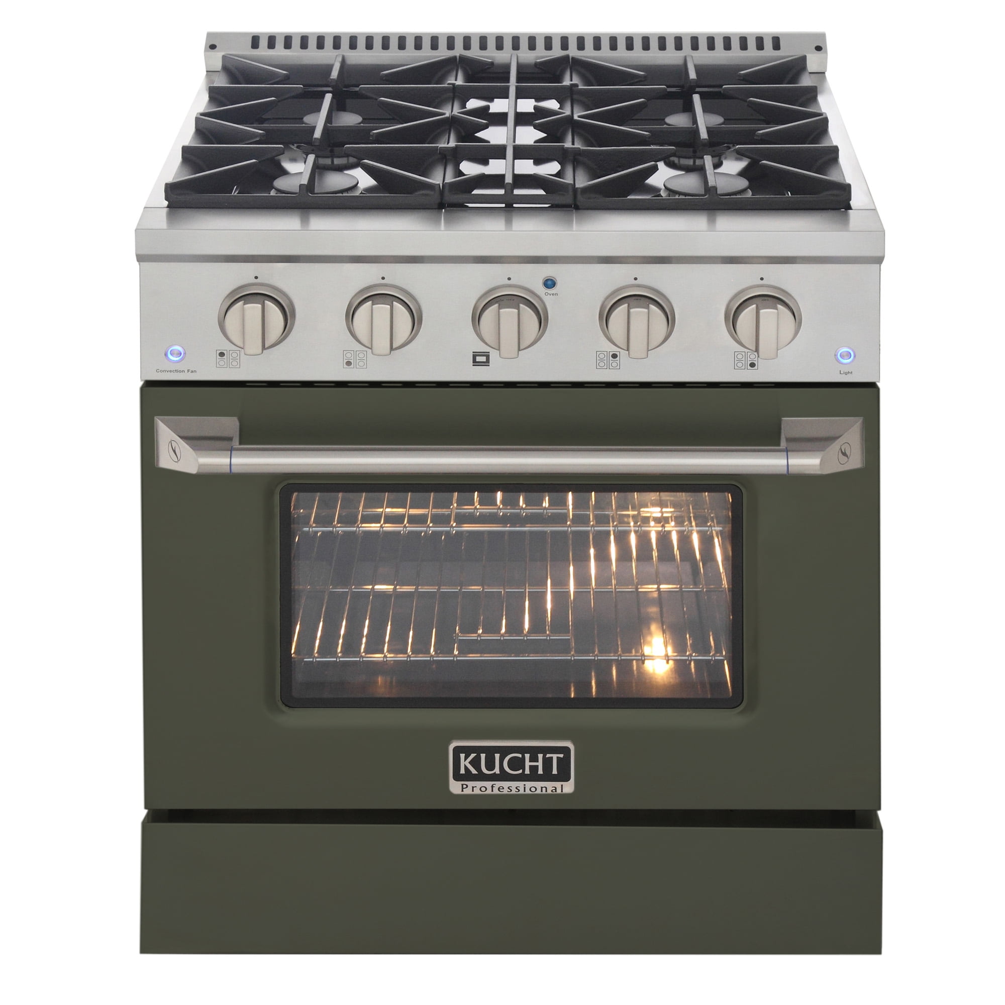 30 in. 4.2 cu. ft. Natural Gas Range with Convection Oven in Olive Green