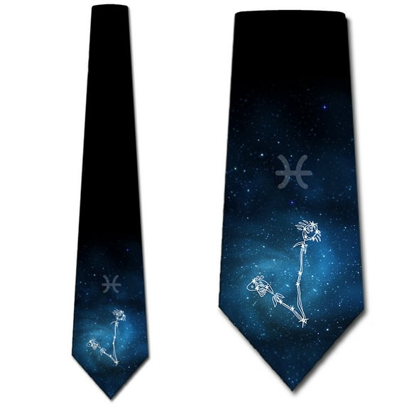 Astrology Ties Mens Pisces Star Sign Necktie by Three Rooker