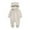 Beige, variant on Ulitacool Boys Onesie Long Sleeve Crewneck Jumpsuit Romper Outwear Zipper Winter Hooded Solid Color Coat Romper Classic Daily Wear 9-12 Months Beige