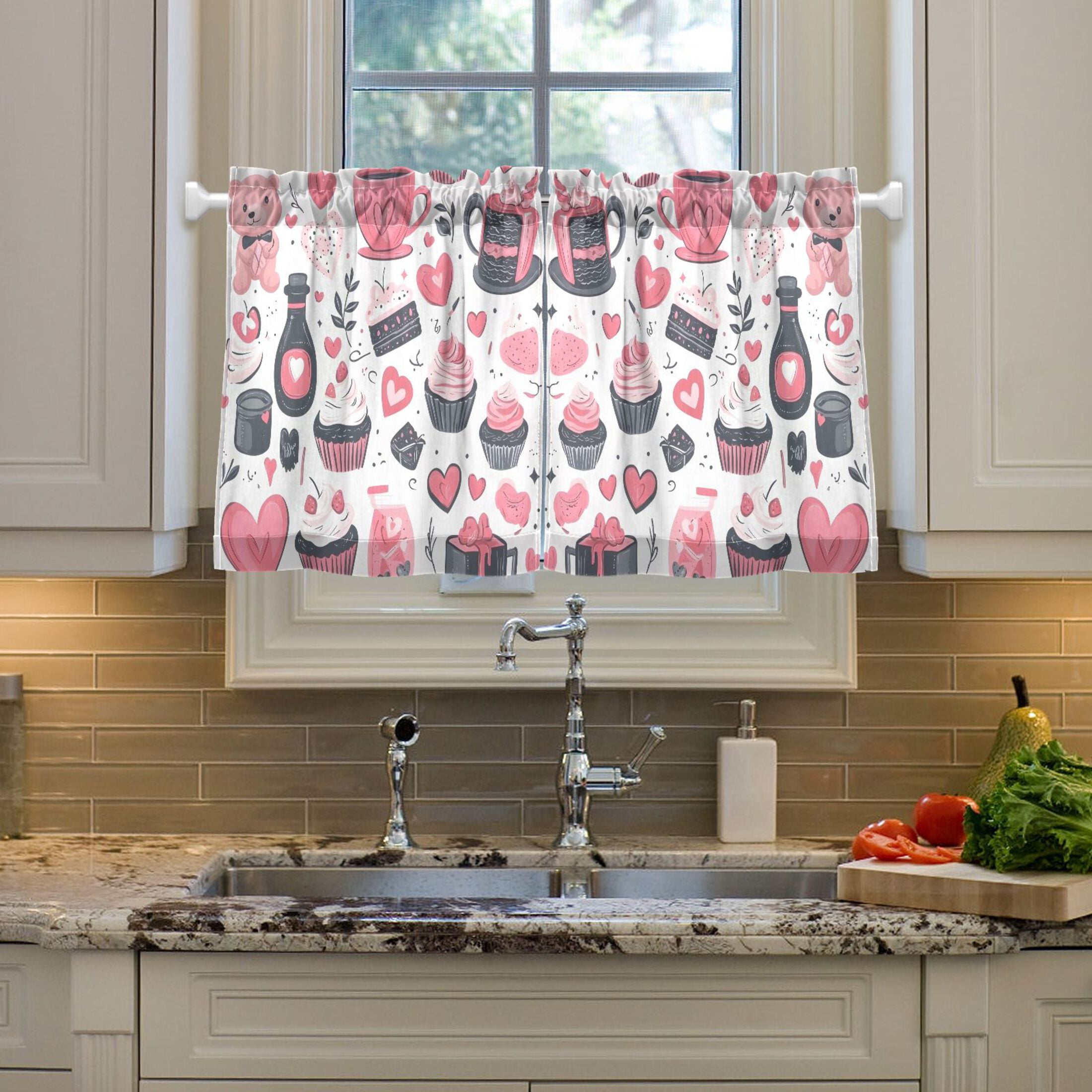 Linen Kitchen Curtains Pink Style Pink Tier Curtains Tier Kitchen Living Room Bedroom Balcony 2 Panels 27x36 Inch
