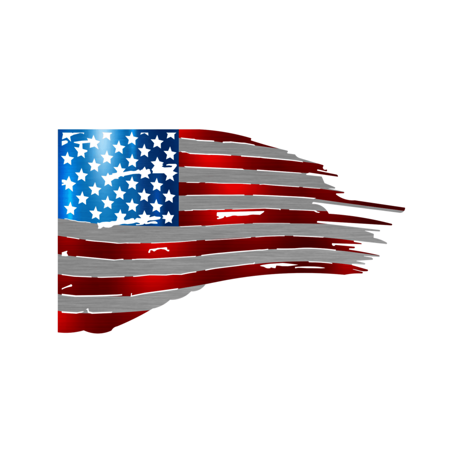 Precision Metal Art Tattered Flag Steel Laser Cut Wall Art With a
