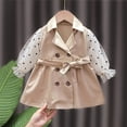thumbnail image 3 of Lovebay Toddler Baby Girls Jacket Newborn Lace Sleeve Coat Trench Double Breast Windbreaker Outwear 0-3T, 3 of 12