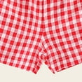 thumbnail image 5 of mgoYE Girls Pants Kids Toddler Boys Girls Gingham/Seersucker Shorts Elastic Waist Plaid/Striped Elastic Waist Shorts Pants Bottoms |Red,18-24 Months, 5 of 6