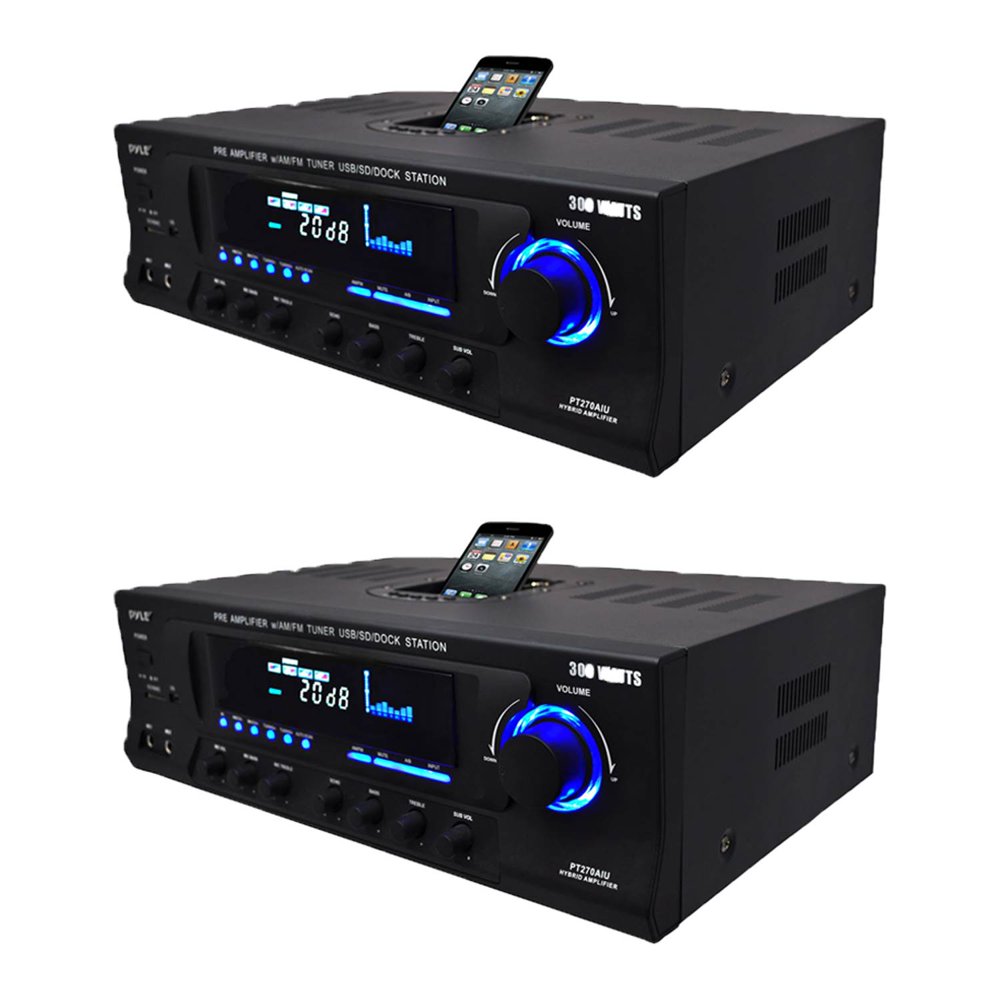 Pyle Pro 300W Home Amplifier Receiver Stereo iPod Dock AM/FM USB/SD (2