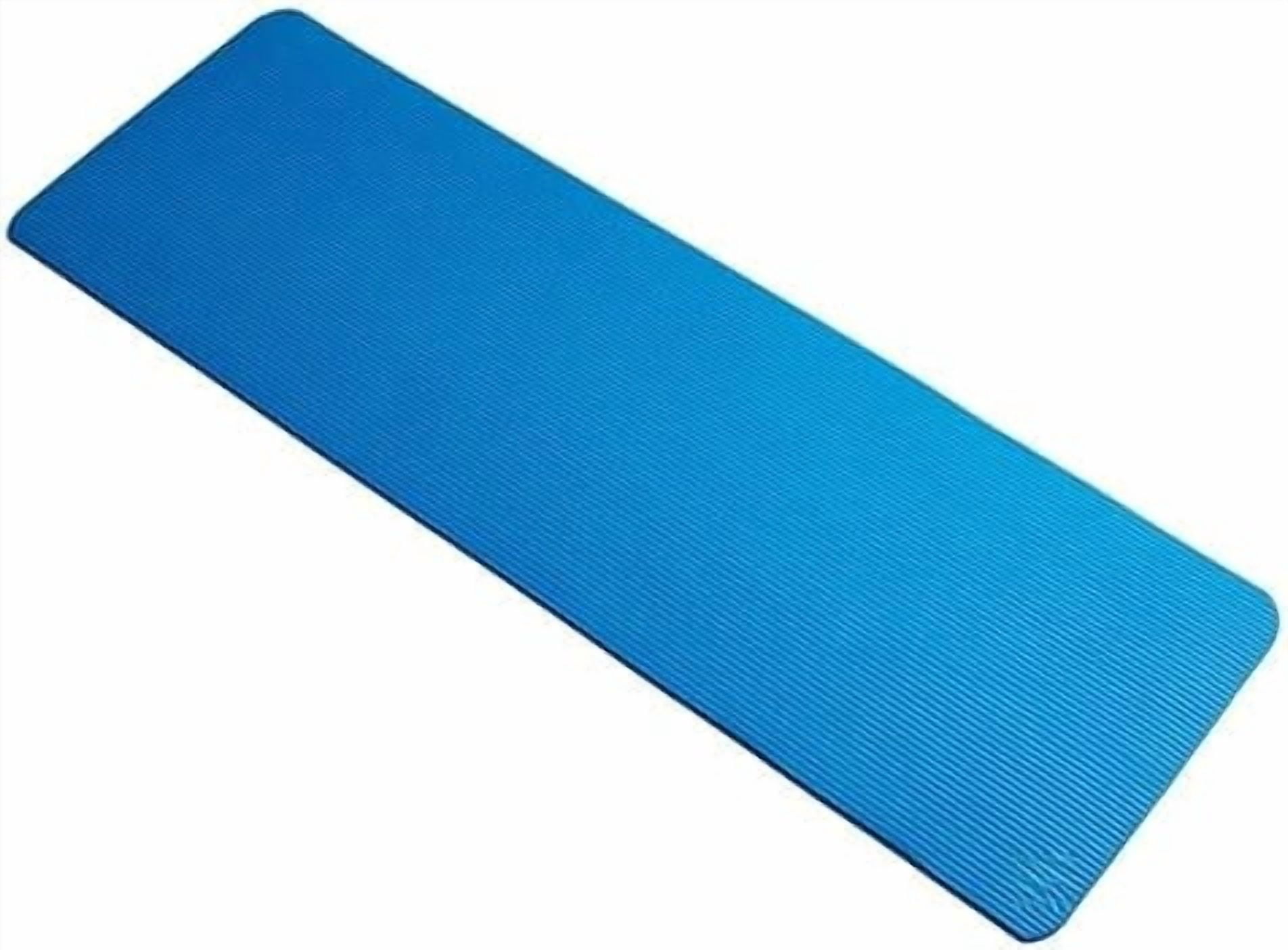 Basics Extra Thick Exercise Yoga Mat with Carrying Strap Blue,1/2 Inch
