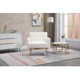 thumbnail image 2 of Teddy Fabric Upholstered Accent Chair, Button Tufted Leisure Armchair with Rose Golden Legs, Modern Single Sofa Reading Chair, for Living Room, Bedroom, Office, White Teddy, 2 of 9