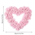 thumbnail image 4 of Pink Heart Shaped Wreath, Artificial Wreath Ornament,Proposal Front Door Wreath Door Hanging Wreath for Window Festival, 4 of 7