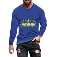 thumbnail image 2 of ZRGHAOYLQ Plus Size St. Patrick's Day Shirt Mens Big Tall Crewneck Long-Sleeve T-shirt Cute Shamrock Gnomies Pattern Shirt Plus Size Slim Fit Workout Shirts, 2 of 5
