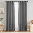 thumbnail image 6 of Curtainking Room Darkening Curtains 96 inches Grey Faux Linen Curtains Bedroom Living Room Window Curtain Set Thermal Insulated Drapes Grommet Top 2 Panels, 6 of 11