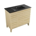 thumbnail image 4 of Cascade 36 in. Natural oak Bathroom Vanity With Black Ceramic Sink Top, 4 of 8