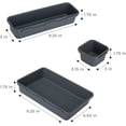 thumbnail image 3 of Interlocking Drawer Organizer - 8 Piece Set - BPA Free - Utensils, Flatware, Office, Personal Care, or Makeup Storage - Kitchen - Graphite Gray, 3 of 7