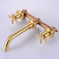 thumbnail image 4 of Bathroom Faucet, Brass Brushed Gold 2 Handle Wall Mounted Bathroom Sink Faucet with Rough-in Valve Tub Mixer Faucet Taps, 4 of 7