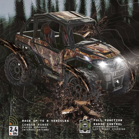 SHARPER IMAGE POLARIS® RZR 1:14 SCALE RC OFF-ROAD VEHICLE, CAMO, RECHARGEABLE USB BATTERY