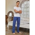 thumbnail image 5 of Vulcanodon Mens Plaid Sleep Pants, Cotton Pajama Pants with Pockets, Soft Lounge Pajama Bottoms for Men (Royal Blue-plaid, XX-Large), 5 of 6