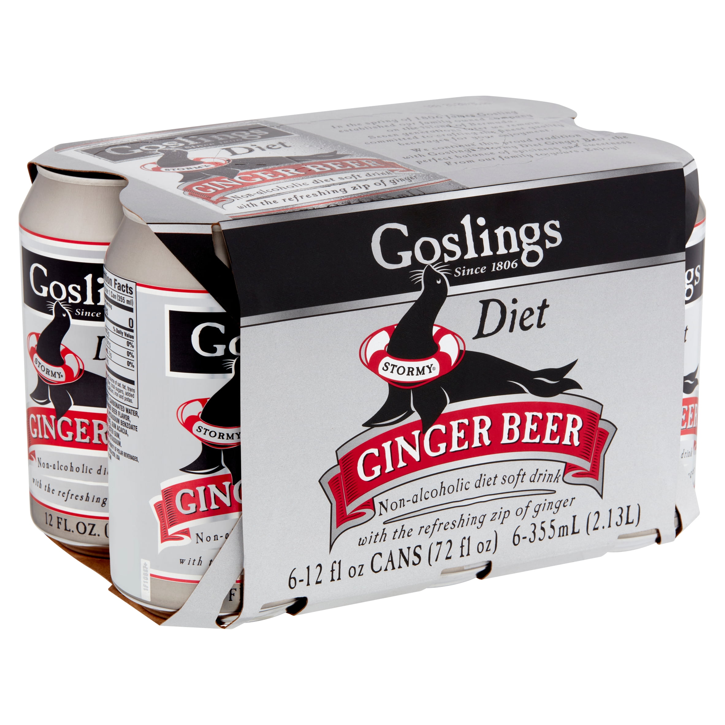 Goslings Diet Stormy Ginger Beer, 12 Fl Oz Bottle