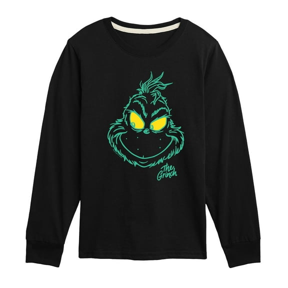 Dr. Seuss The Grinch - Christmas - Grinchy Face - Toddler & Youth Long Sleeve Graphic T-Shirt