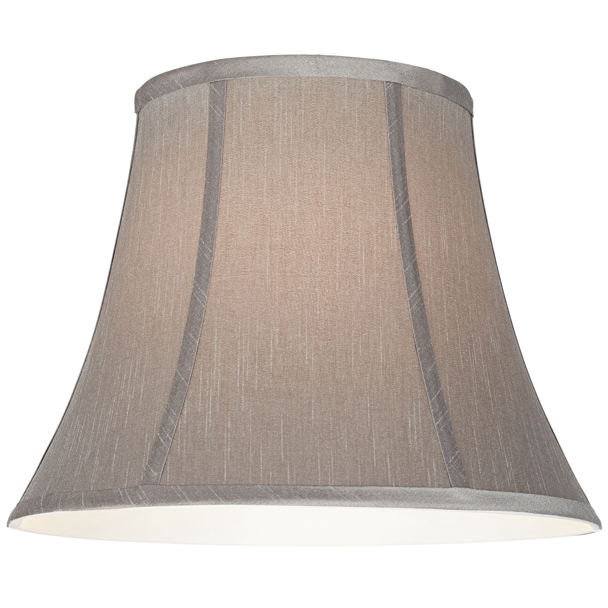 Springcrest Pewter Gray Medium Bell Lamp Shade 8" Top x 14" Bottom x 11" Slant x 10.5" High (Spider) Replacement with Harp and Finial