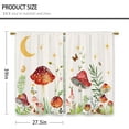 thumbnail image 2 of Mushroom Botanical Kitchen Curtains Flower Boho Floral Small Short Cafe Window Curtains Moon Star Butterfly Retro Rod Pocket Bathroom Drapes Treatment Tier Curtains 2 Panels (27.5x39 Inch), 2 of 6