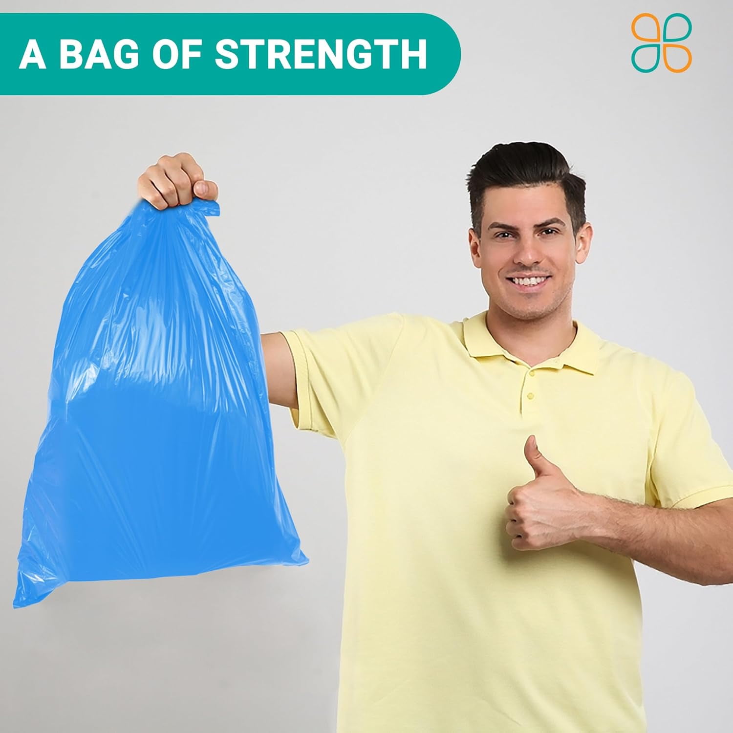 PlasticMill 33 Gallon, Blue, 1.5 MIL, 33x39, 100 Bags/Case, Garbage Bags / Trash Can Liners.