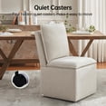 thumbnail image 4 of Usaint Upholstered Dining Chair with Casters and Storage, Fabric Rolling Desk Chair with Wheels for Home Office Living Room, Easy Assembly, Cream, 4 of 6