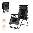 thumbnail image 4 of ACEGOSES Padded Patio Zero Gravity Chair Folding Recliner w/ Side Tray Adjustable Headrest - Smoky grey, 4 of 8