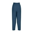 thumbnail image 4 of Audhol Harem Pants Women, Cotton and Linen Womens Elastic Waist Pants Casual Trousers with Pockets Beach Pants for Women Navy L, 4 of 7