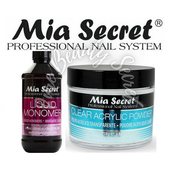 Mia Secret Liquid Monomer 8 oz and CLEAR Powder 2 oz