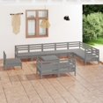 thumbnail image 1 of vidaXL 11 Piece Garden Lounge Set Solid Wood Pine Grey, 1 of 8