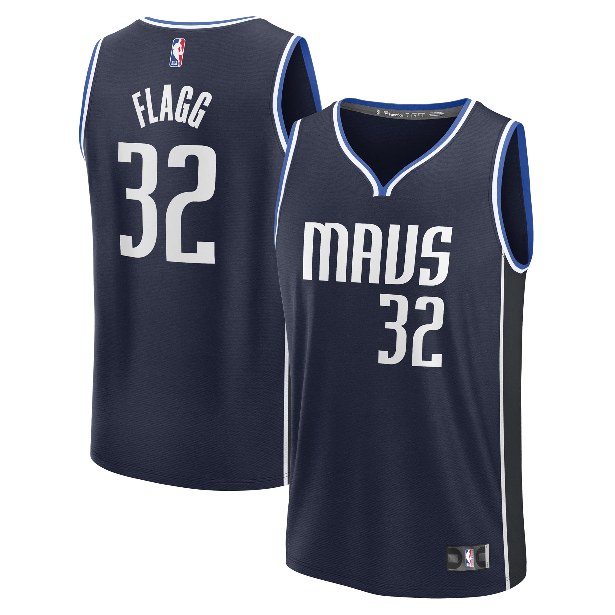 Men's Fanatics Cooper Flagg Navy Dallas Mavericks 2025 NBA Draft First Round Pick Fast Break Replica Jersey - Statement