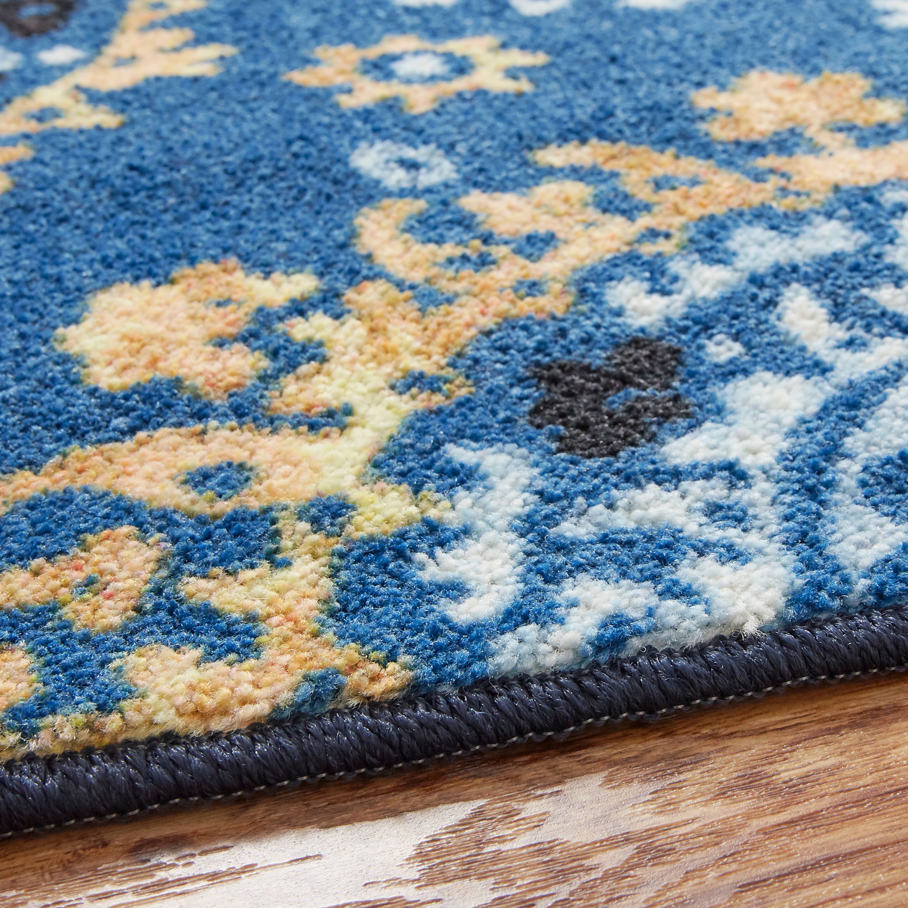 Mohawk Home Prismatic Tulsa Medallion Medium Blue Transitional Ornamental Precision Printed Area Rug, 5'x8', Blue
